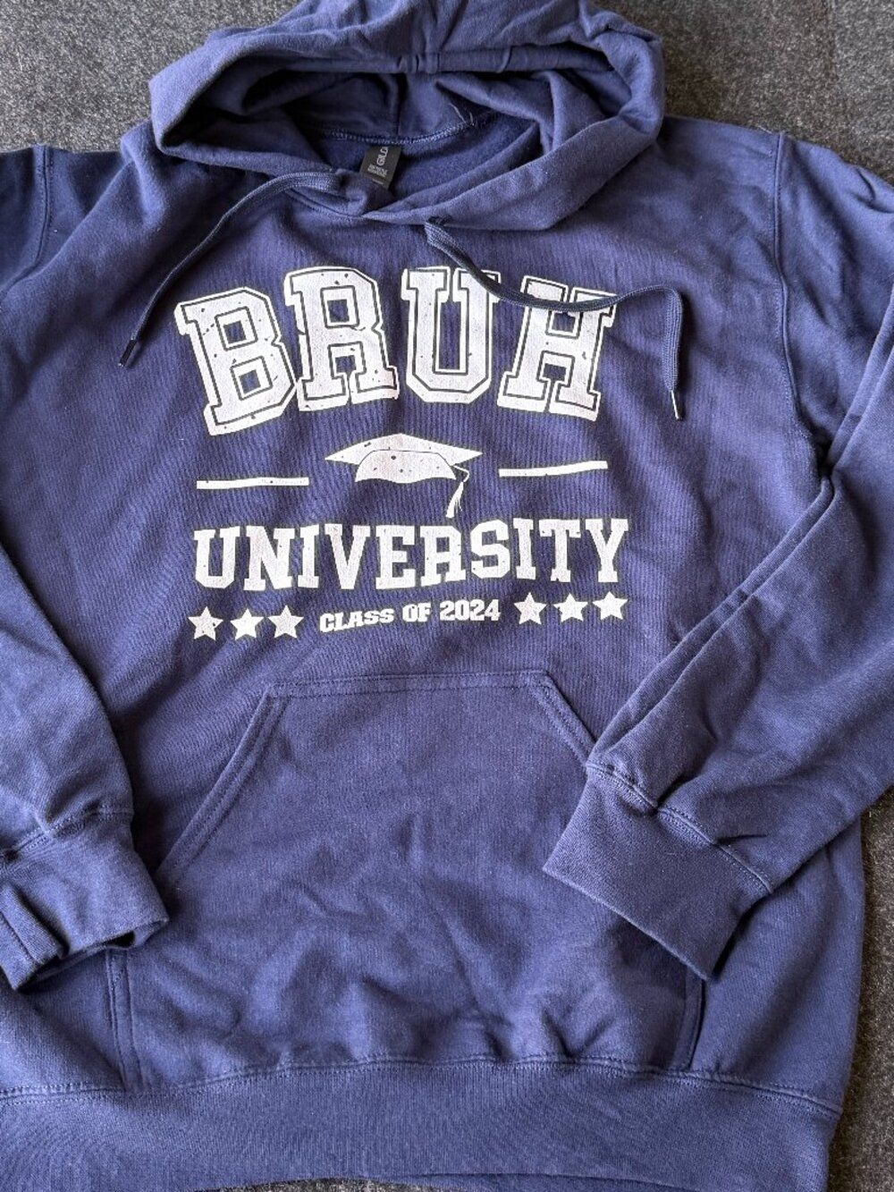 Bruh University Hoodie Small Funny Graphic Sweatshirt